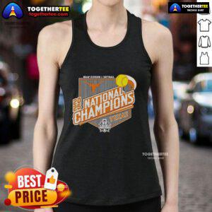 Texas Longhorns 2025 Softball National Champions Bound tank top featuring the team logo and vibrant colors.
