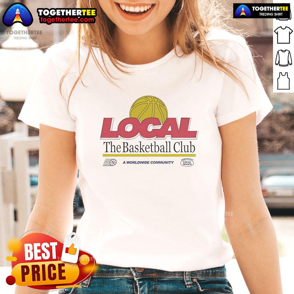Official The Basketball Club Ladies Tee showcasing a vibrant design for a global basketball community.