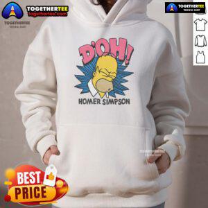 Official The Simpsons Homer Simpson Doh Hoodie featuring vibrant graphics of Homer Simpson and iconic 'Doh!' expression.