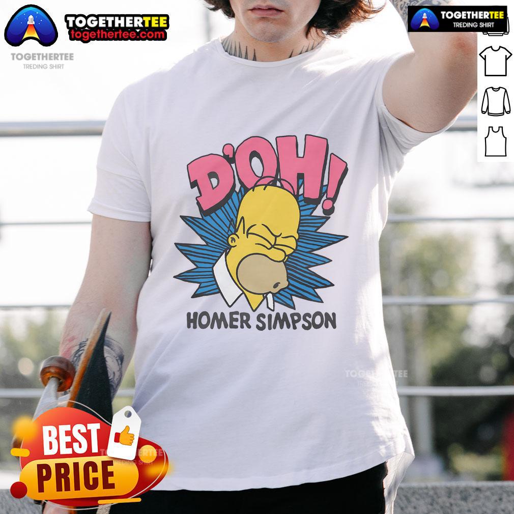 Alt Text: Official The Simpsons Homer Simpson D'Oh T-Shirt featuring a classic design of Homer with his iconic catchphrase.