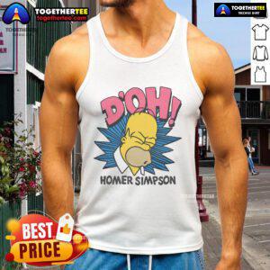 Official The Simpsons Homer Simpson Doh tank top featuring iconic character design, perfect for fans and casual wear.