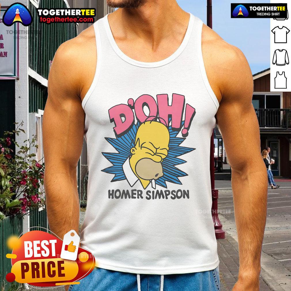 Official The Simpsons Homer Simpson Doh tank top featuring iconic character design, perfect for fans and casual wear.