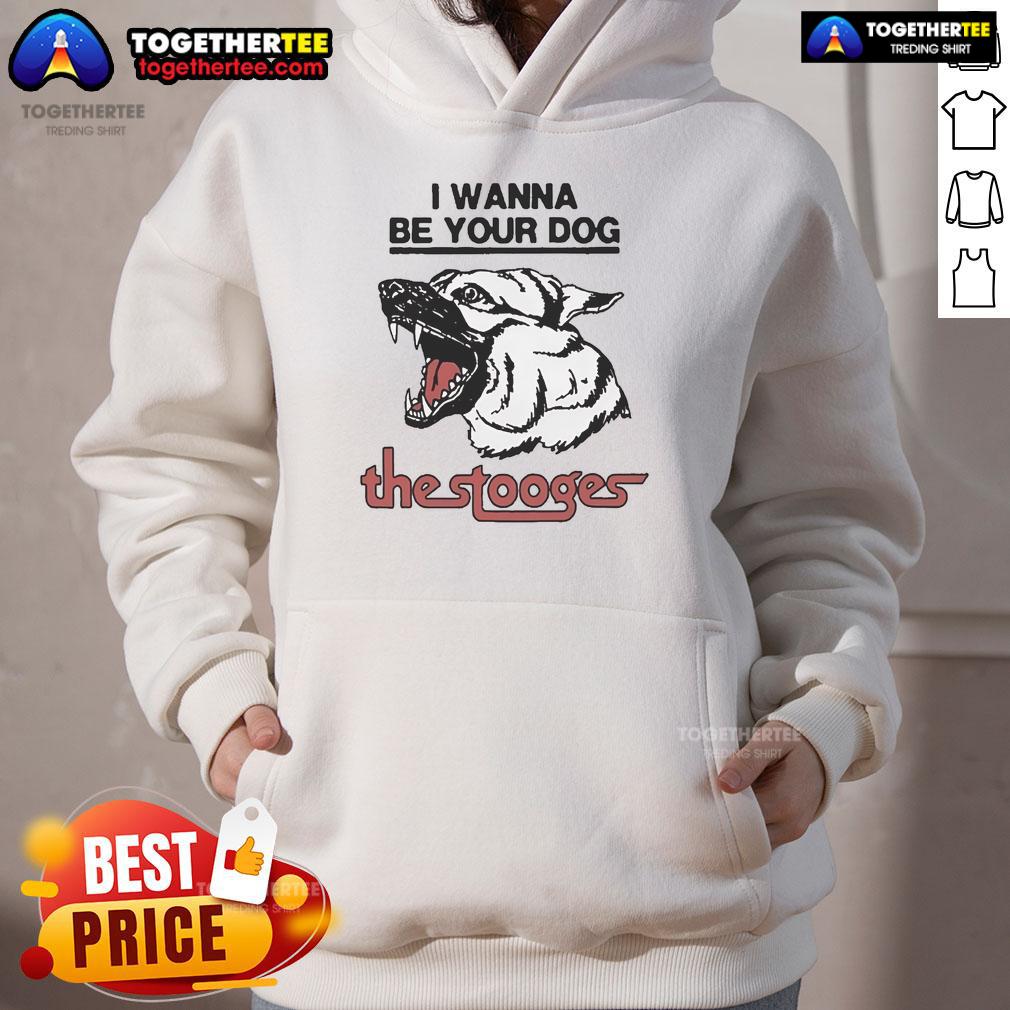 Official The Stooges 2025 I Wanna Be Your Dog hoodie featuring iconic band logo and vibrant design in a stylish fit.