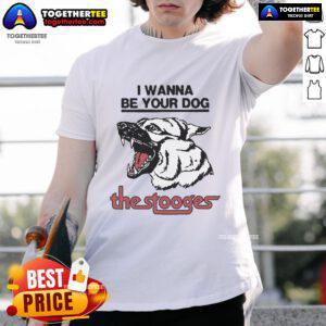 Official The Stooges 2025 I Wanna Be Your Dog T-Shirt featuring bold graphic design and classic rock style.