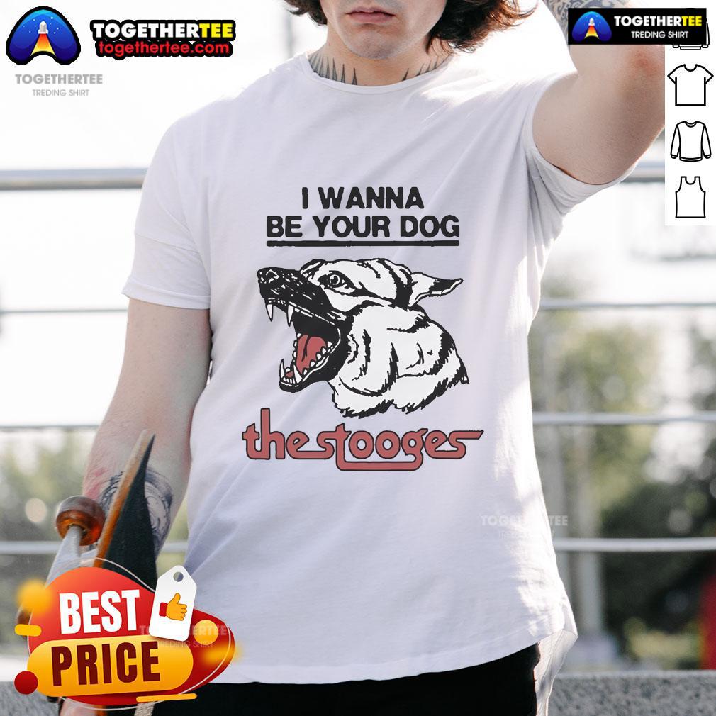 Official The Stooges 2025 I Wanna Be Your Dog T-Shirt featuring bold graphic design and classic rock style.
