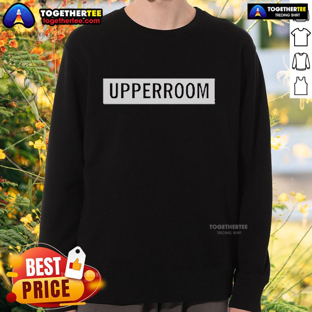 Official Upperroom Box Logo Sweatshirt featuring a stylish design and comfortable fit for casual wear.