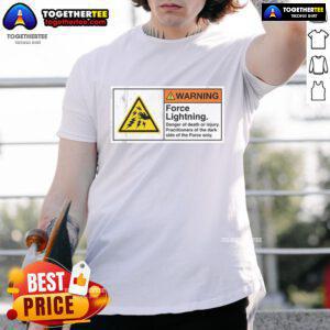 Official Warning Force Lightning T-Shirt featuring a striking lightning graphic and bold text design for fans.