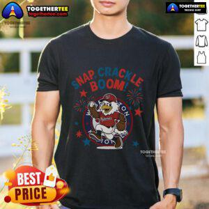 Alt Text: Official Washington Nationals Snap Crackle Boom Power Of Champions Independence Day T-Shirt design featuring team colors.