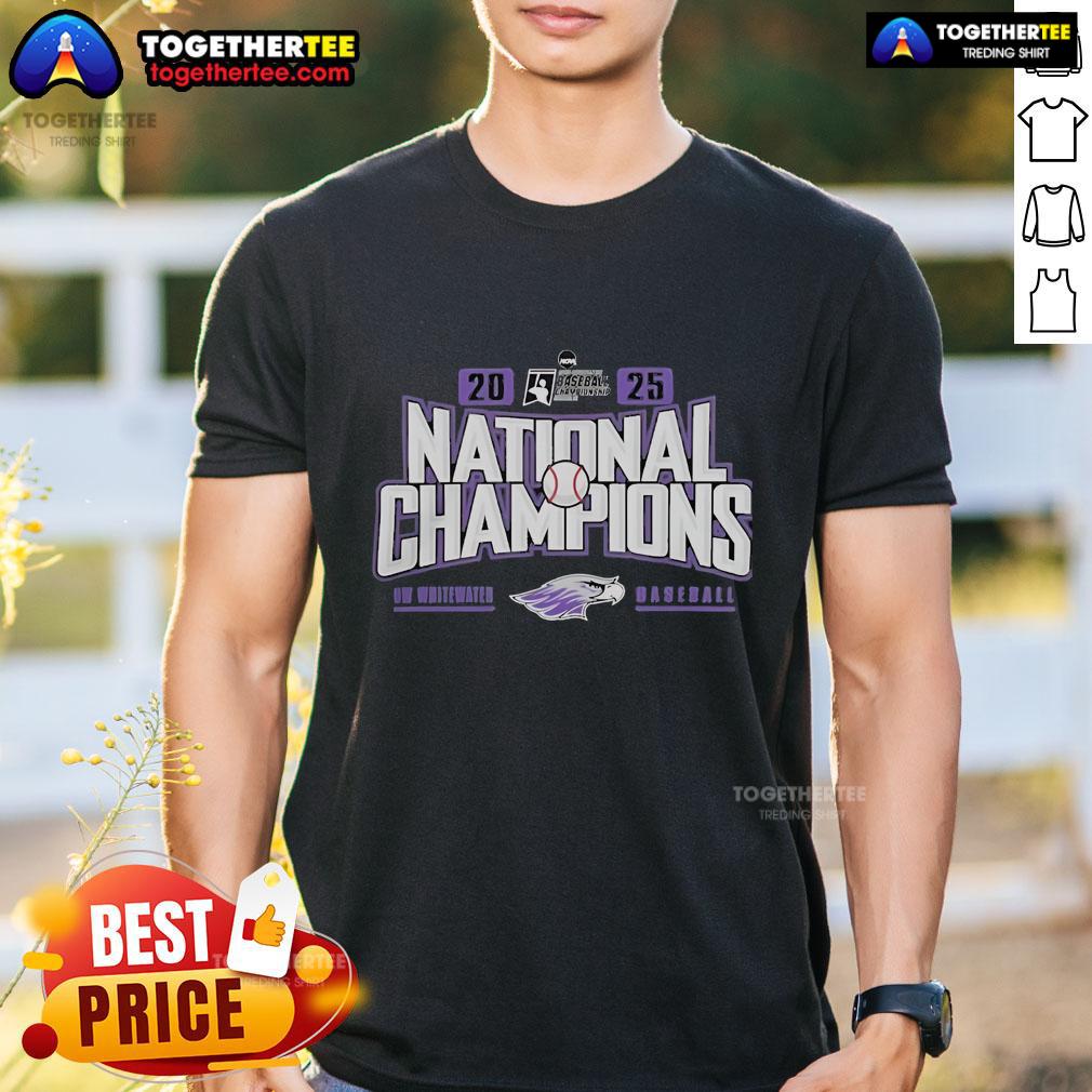Official WisconsinWhitewater Warhawks 2025 NCAA Division III Baseball Super Regional Champions T-Shirt design.