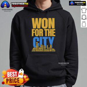 Official Won for the City Oklahoma City Thunder fans hoodie in vibrant blue, showcasing team spirit and style.