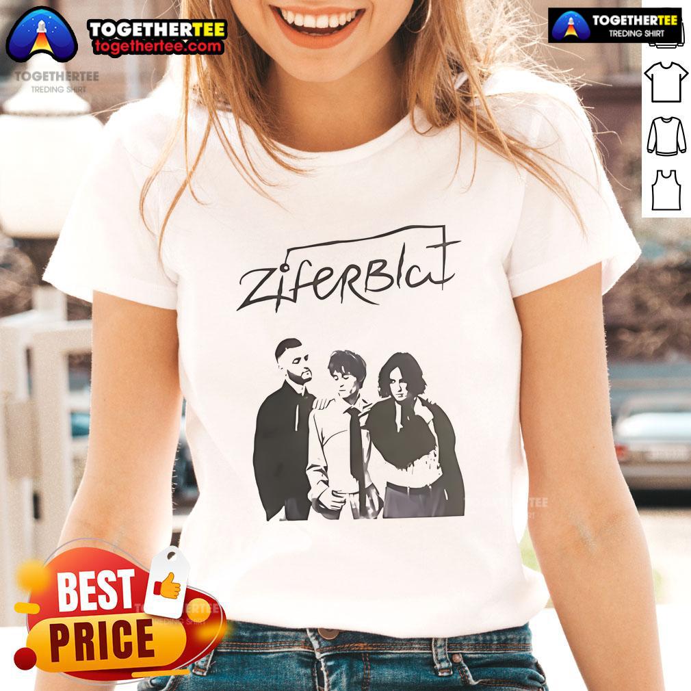 Official Ziferblat Ladies Tee featuring a stylish design, perfect for casual wear and showcasing Ziferblat branding.