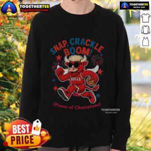 Alt Text: Original Chicago Bulls Snap Crackle Boom Power of Champions Independence Day sweatshirt featuring vibrant graphics.