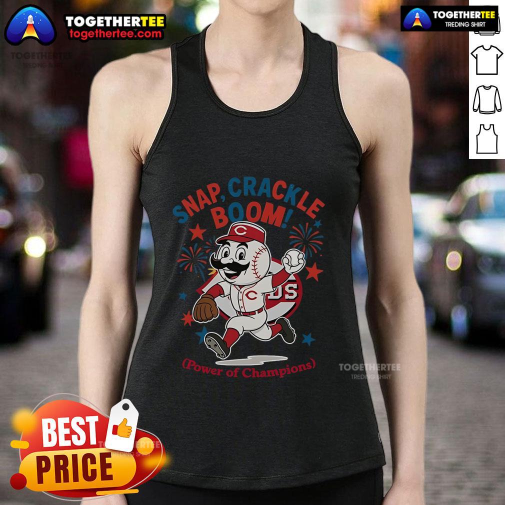 Alt Text: Original Cincinnati Reds Snap Crackle Boom Independence Day tank top featuring vibrant team colors and logo.