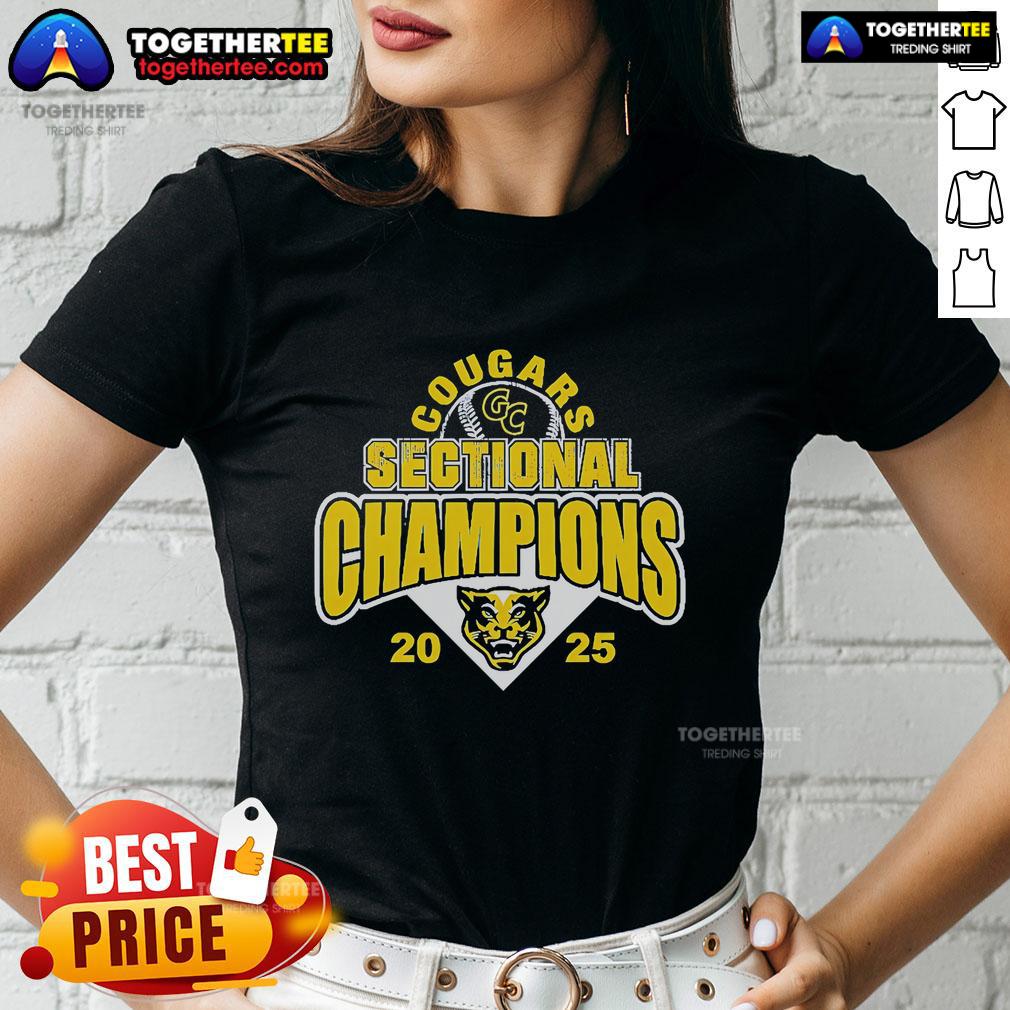 Alt Text: 2025 Original Cougars Sectional Champions Ladies Tee, showcasing team pride and victory in a stylish design.