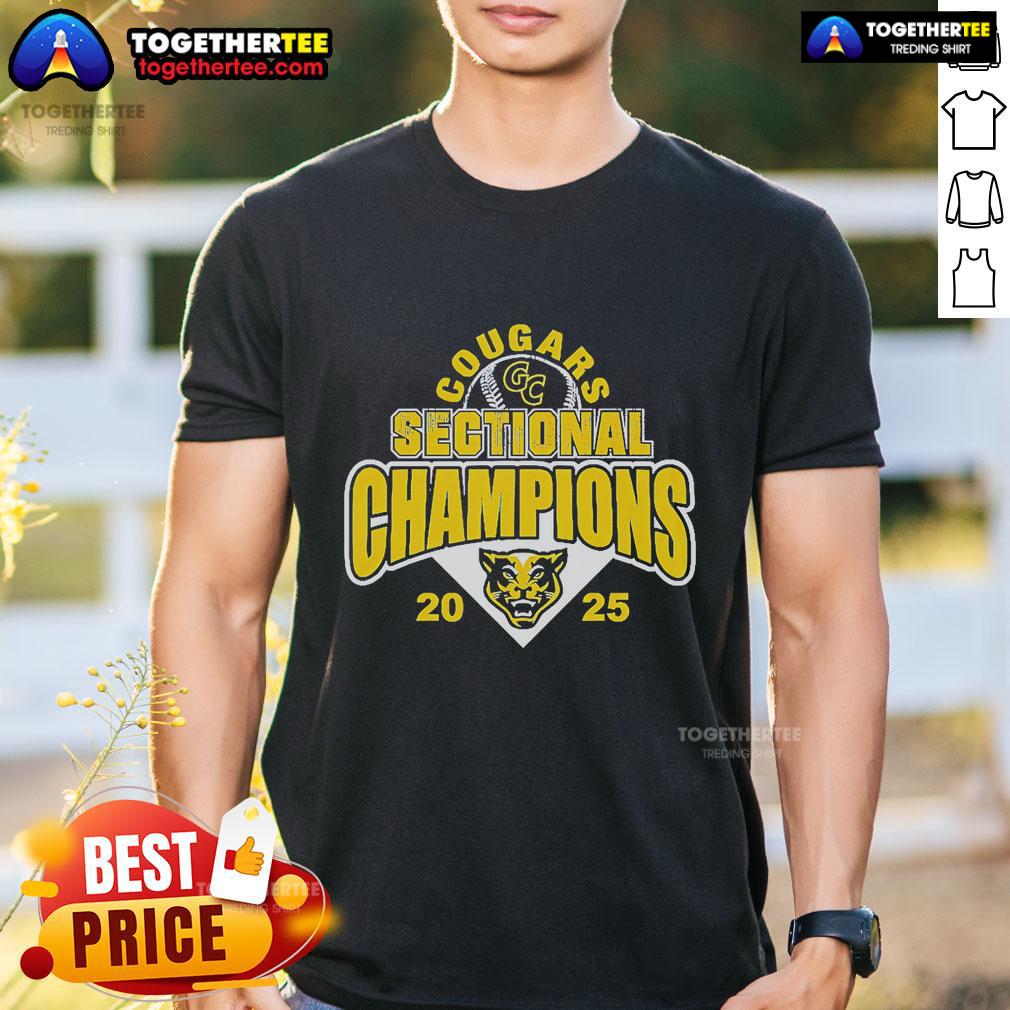 Original Cougars Sectional Champions 2025 T-Shirt featuring bold graphics and team colors, perfect for fans and supporters.