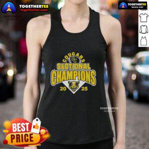 Original Cougars Sectional Champions 2025 tank top featuring bold team graphics and vibrant colors.