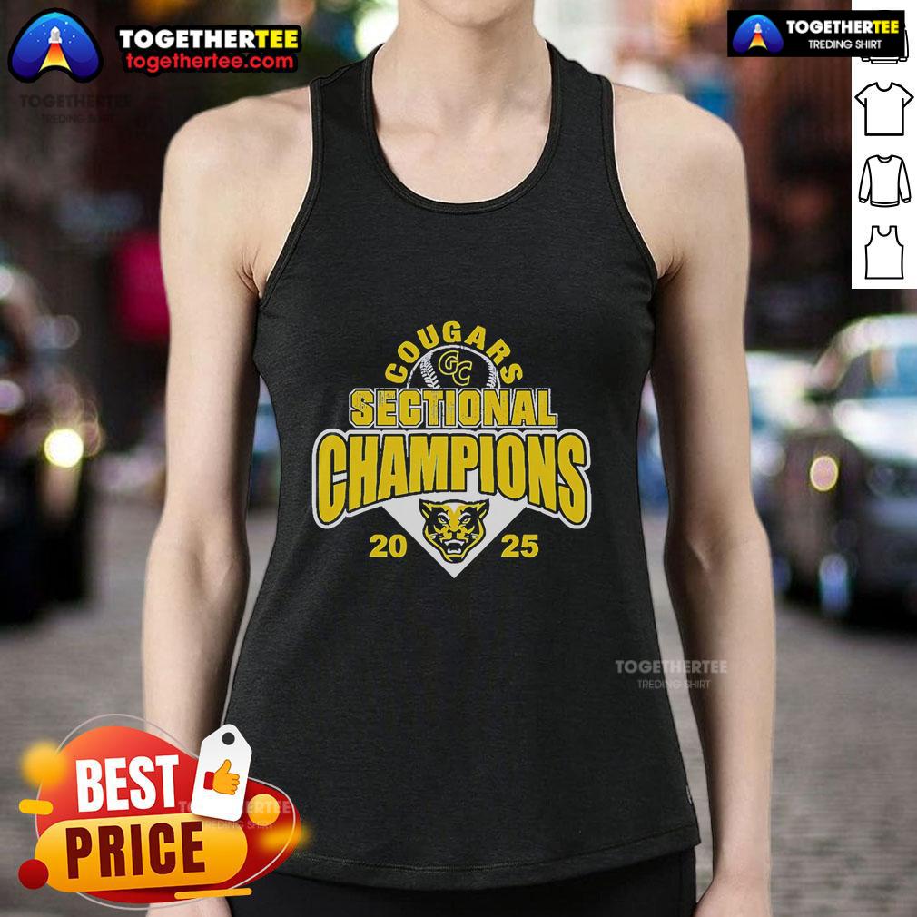 Original Cougars Sectional Champions 2025 tank top featuring bold team graphics and vibrant colors.