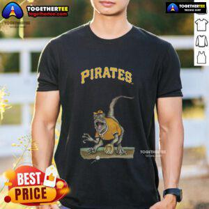 Original Pittsburgh Pirates Tiny Turnip Velociraptor T-Shirt featuring a fun dinosaur design for baseball fans.