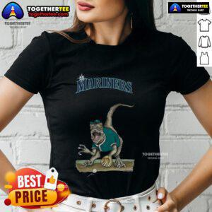 Original Seattle Mariners Tiny Turnip Velociraptor Ladies Tee featuring vibrant design and comfortable fit for fans.