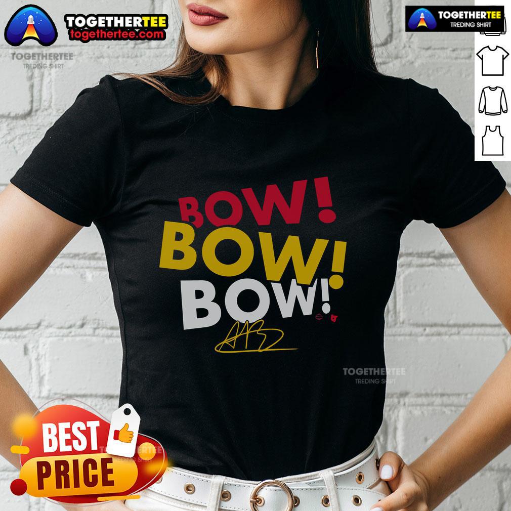 Premium Aliyah Boston Bow Bow Bow Ladies Tee featuring a stylish design perfect for fans and fashion lovers.