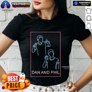 Premium Dan and Phil Neon Ladies Tee featuring vibrant colors and stylish design, perfect for fans of the duo.