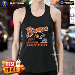 Premium Denver Broncos Fly United in Orange retro tank top featuring team colors and logo, perfect for fans.