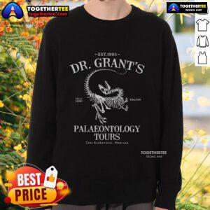 Premium Dr. Grant's Fossil Tours sweatshirt featuring a unique fossil design, perfect for enthusiasts and collectors.