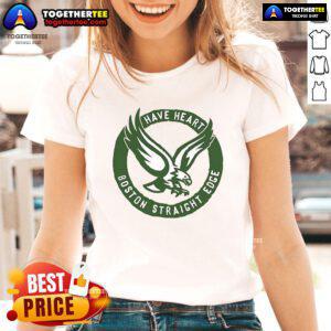 Alt Text: Premium Have Heart Boston Straight Edge Eagle Ladies Tee featuring a stylish eagle design for women.