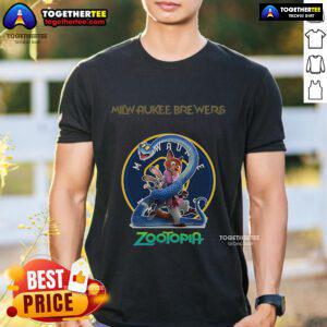 Premium Milwaukee Brewers Zootopia 2 T-Shirt featuring vibrant graphics and comfortable fit for fans of all ages.