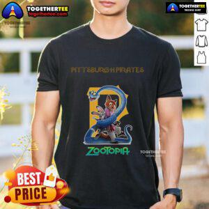 Premium Pittsburgh Pirates Zootopia 2 T-Shirt featuring vibrant graphics and a comfortable fit for fans.