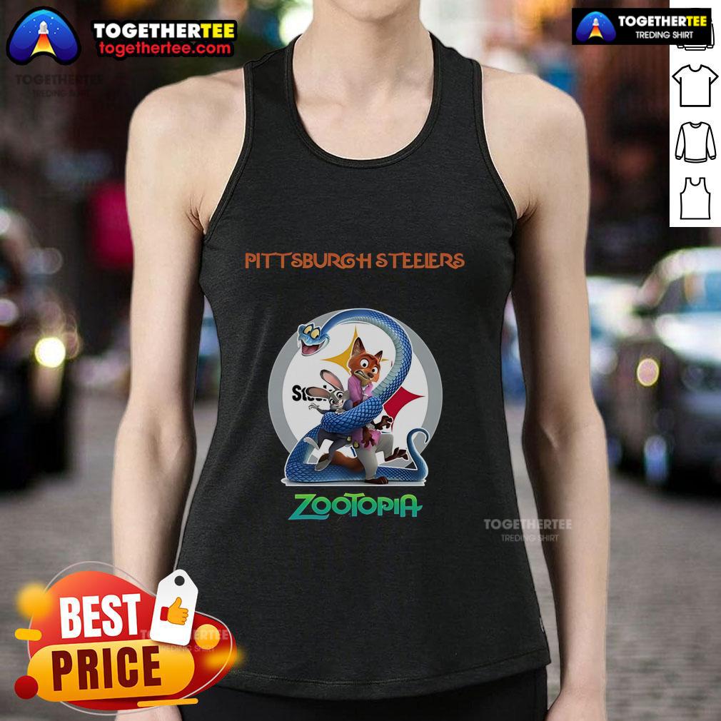 Premium Pittsburgh Steelers Zootopia 2 tank top featuring vibrant graphics and a comfortable fit for fans.