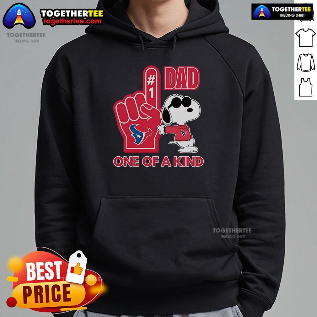 Alt Text: Premium Snoopy Houston Texans 1 DAD hoodie featuring a unique design, perfect for football fans and collectors.