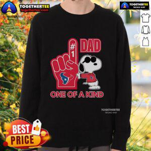 Premium Snoopy Houston Texans 1 DAD sweatshirt featuring a unique design perfect for fans and collectors.
