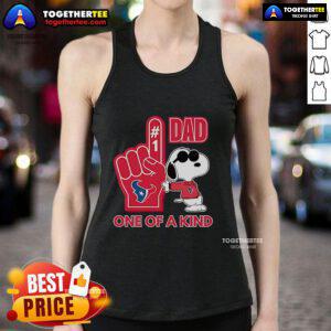 Alt Text: Premium Snoopy Houston Texans 1 DAD tank top featuring unique design perfect for football fans and casual wear.
