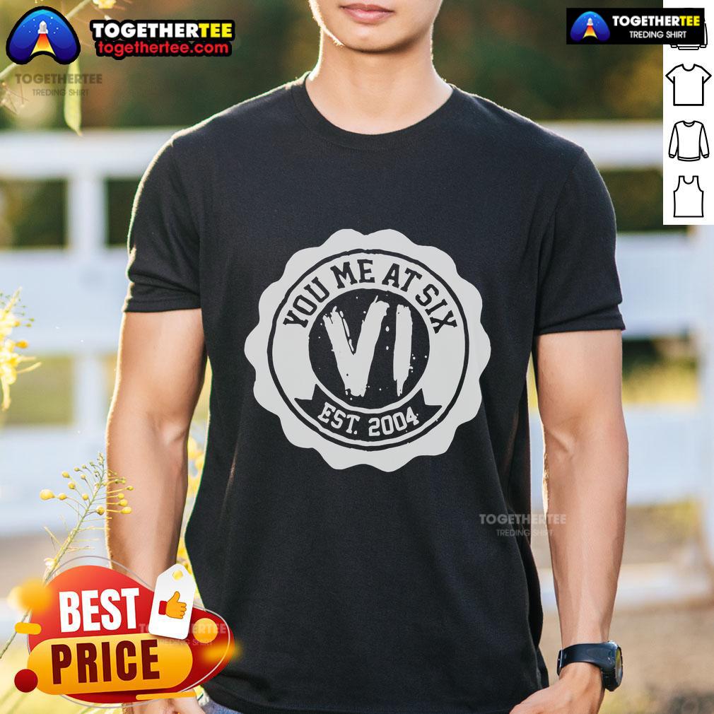 Alt Text: Premium You Me At Six Est 2004 T-Shirt featuring a bold logo and stylish design for fans of the band.