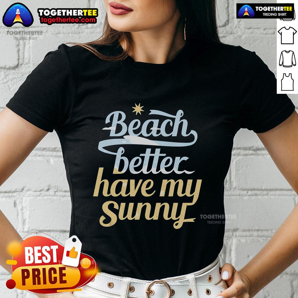 Pretty beach scene featuring women in sunny ladies tee, perfect for summer outings and stylish beachwear.