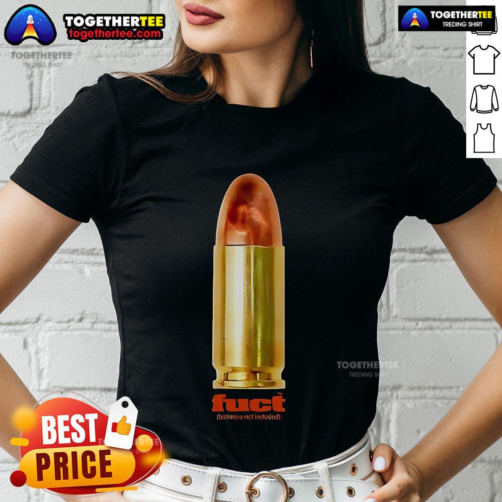 Funny Fuct Batteries Not Included Ladies Tee showcasing a humorous graphic design on a stylish women's t-shirt.