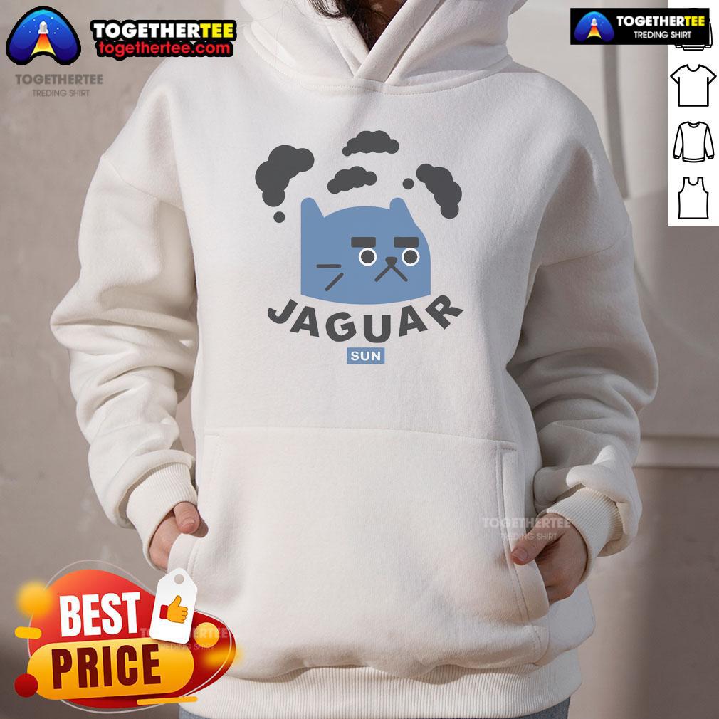 Funny jaguar sun cat hoodie featuring a playful design, perfect for animal lovers and casual wear enthusiasts.