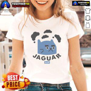 Funny Jaguar Sun Cat Ladies Tee featuring a playful jaguar design perfect for casual wear and animal lovers.