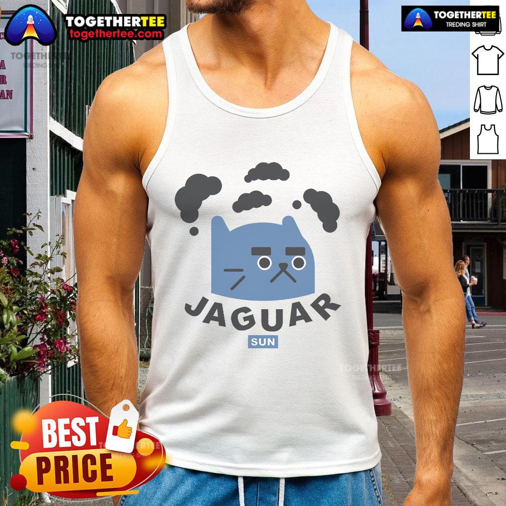 Funny Jaguar Sun Cat Tank Top featuring a playful jaguar graphic, perfect for summer wear and casual outings.