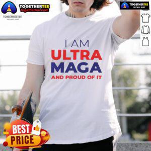 Good Elise Stefanik 'I Am Ultra Maga And Proud Of It' T-Shirt design showcasing patriotic colors and bold text.