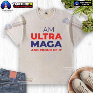 Good Elise Stefanik I Am Ultra Maga And Proud Of It washed t-shirt featuring bold text design on a casual tee.