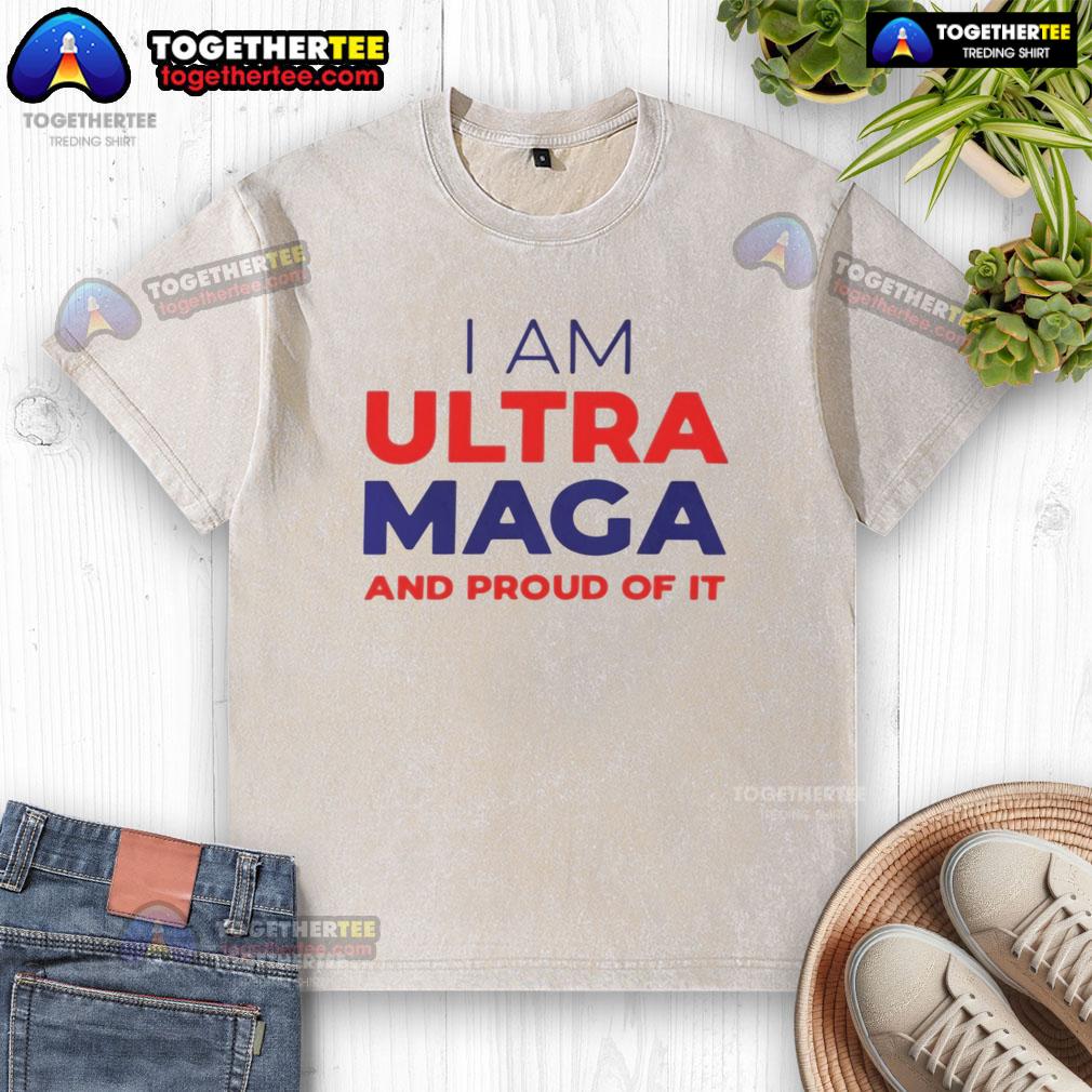 Good Elise Stefanik I Am Ultra Maga And Proud Of It washed t-shirt featuring bold text design on a casual tee.