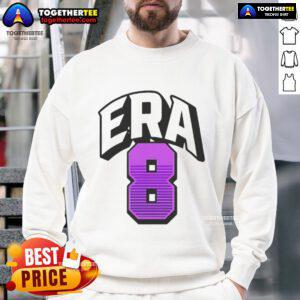 Lamar Jackson sporting an Era8 sweatshirt, showcasing his stylish athletic wear and unique fashion sense.