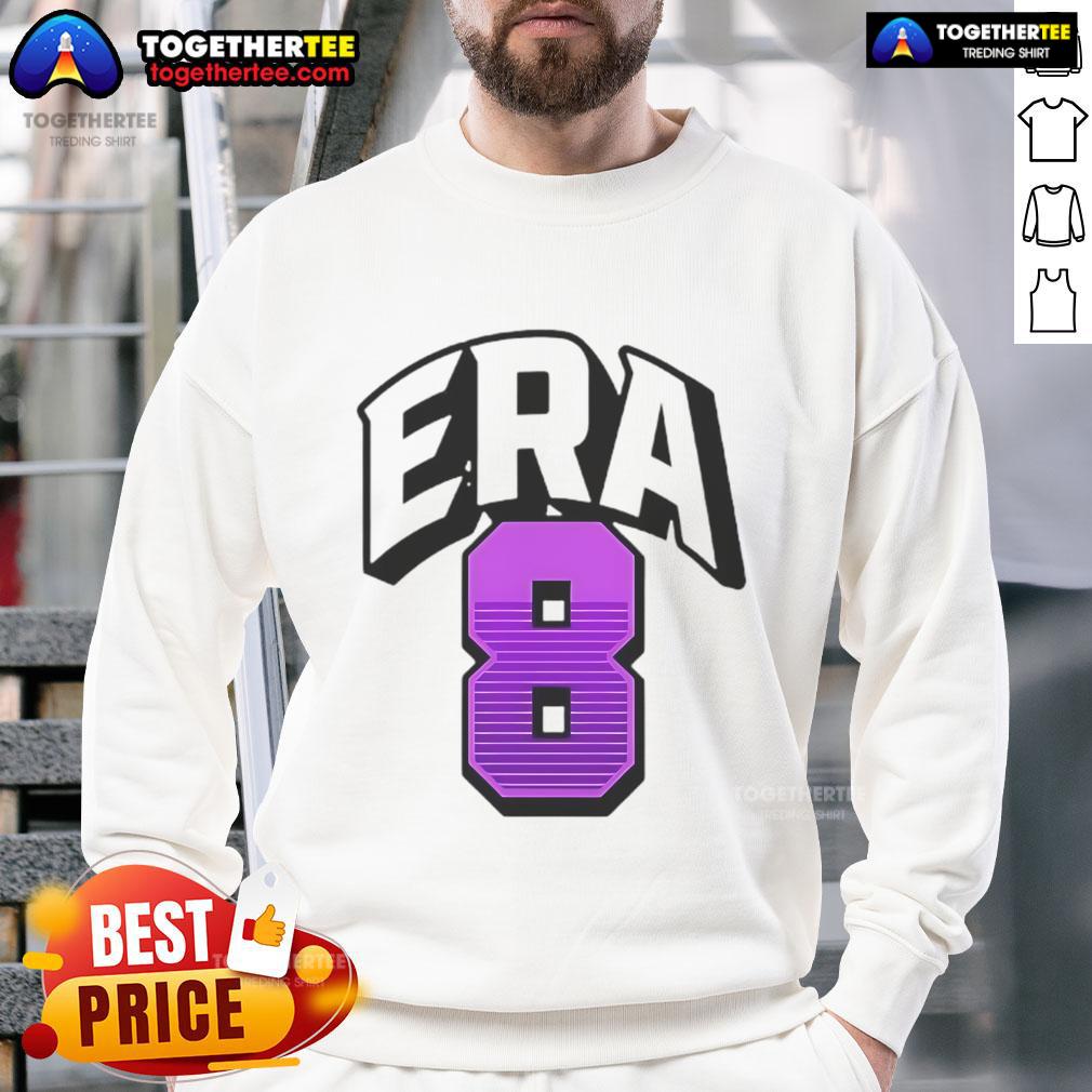 Lamar Jackson sporting an Era8 sweatshirt, showcasing his stylish athletic wear and unique fashion sense.