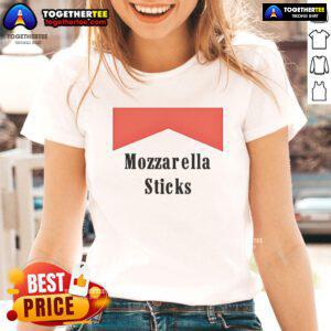Good Mozzarella Sticks logo on a stylish ladies tee, perfect for food lovers and casual wear enthusiasts.