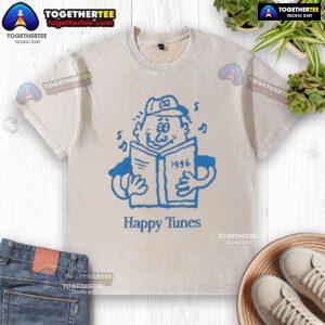 Happy Tunes washed t-shirt in vibrant colors, featuring a stylish design perfect for casual wear and music lovers.