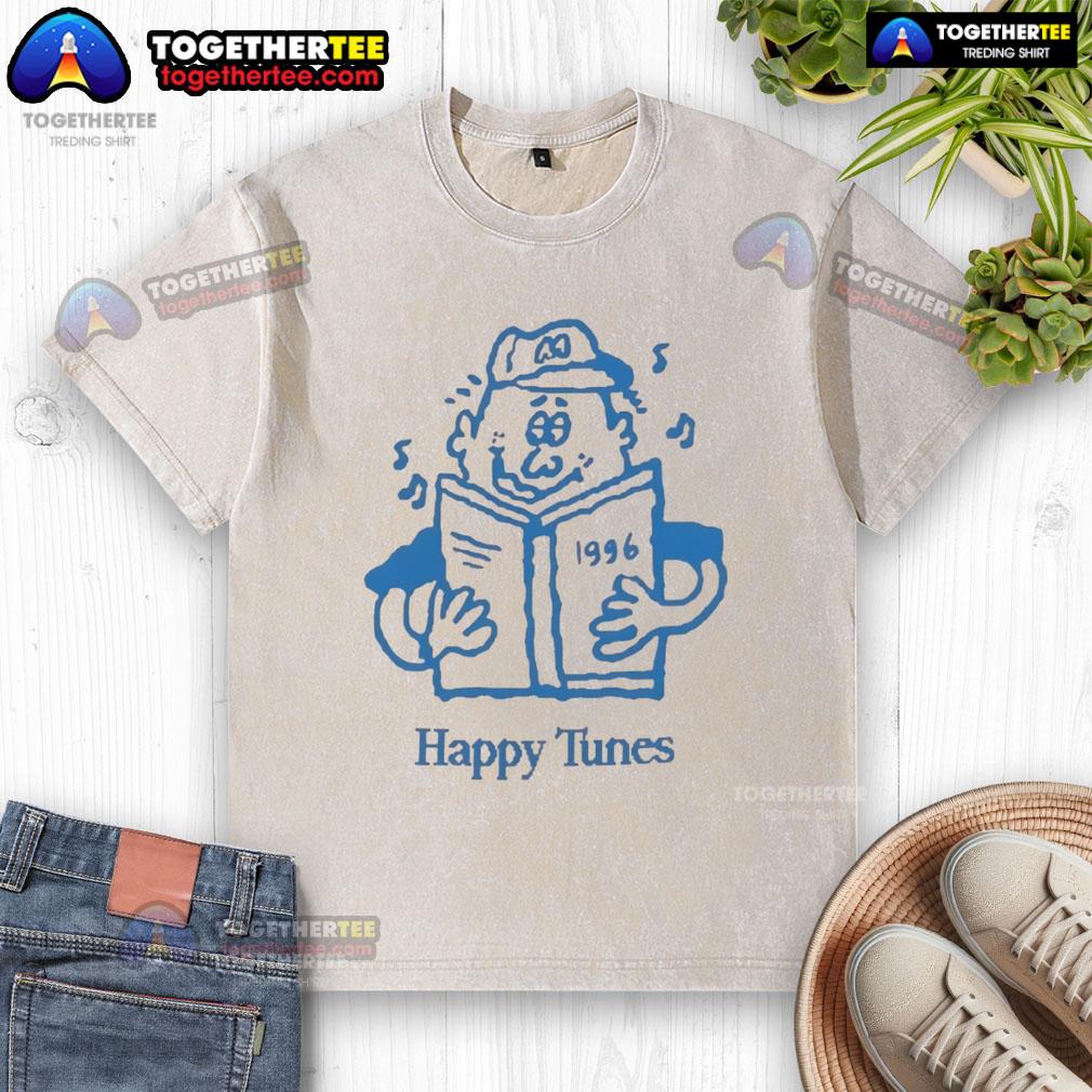 Happy Tunes washed t-shirt in vibrant colors, featuring a stylish design perfect for casual wear and music lovers.