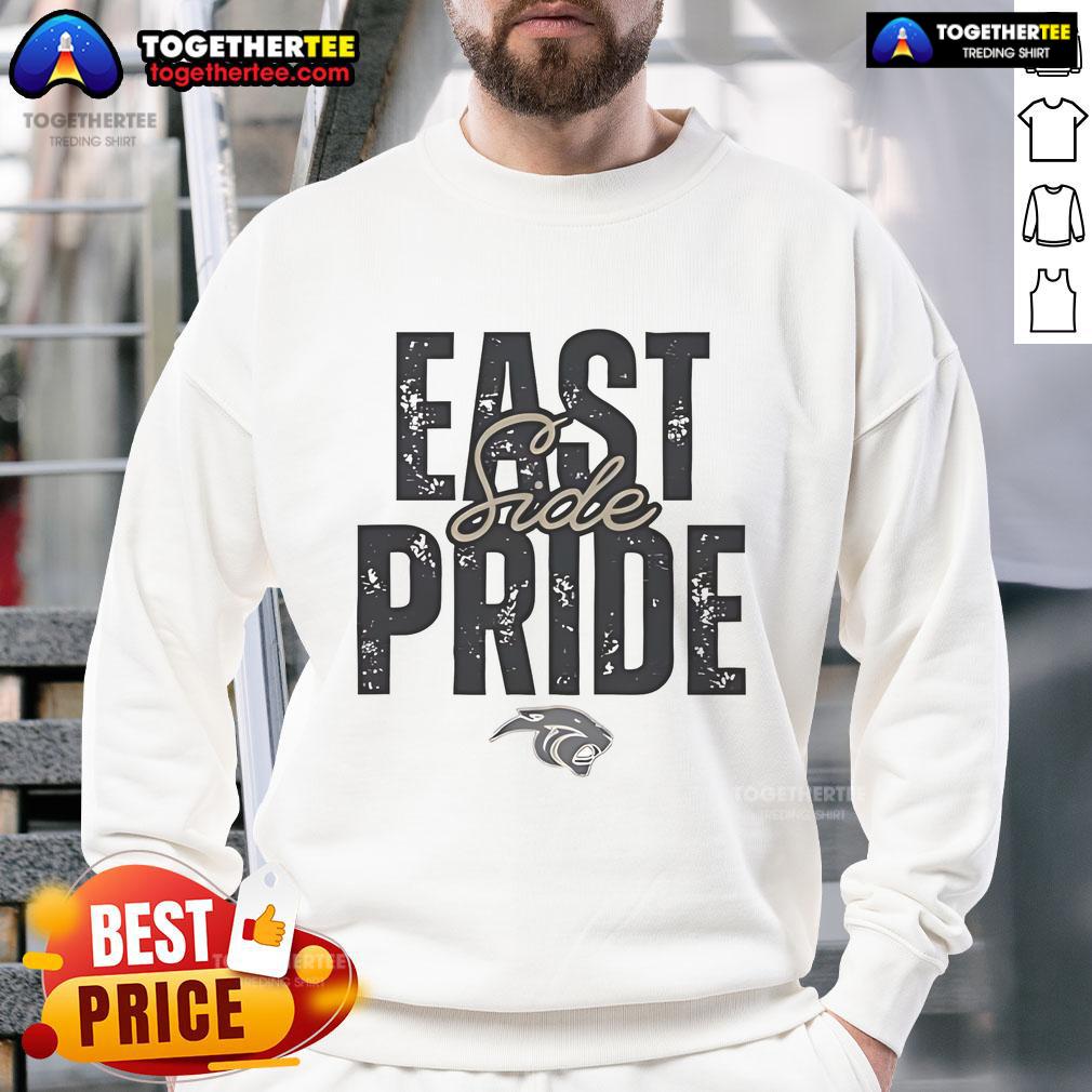 Nice Crown Trio Plano East Panthers East Side Pride sweatshirt with vibrant colors and logos, perfect for fans.