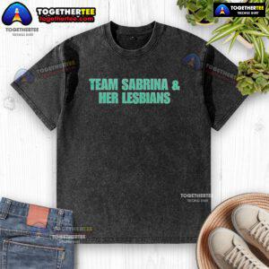 Nice New York Liberty Team T-shirt featuring Sabrina and her lesbians, showcasing team spirit and LGBTQ+ pride.